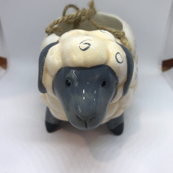 Glazed Ceramic Sheep Planter - Picture 2 of 7